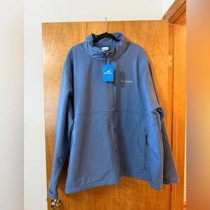 Columbia Ascender Softshell Jacket Men's Size 5X Slate Blue Pockets Logo NWT